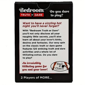 Jeu de cartes de <span class=keywords><strong>vérité</strong></span> <span class=keywords><strong>ou</strong></span> de défi pour adultes en anglais, pour soirée romantique, emballage en boîte colorée, pour soirée romantique pour couples adultes - Product Image 4