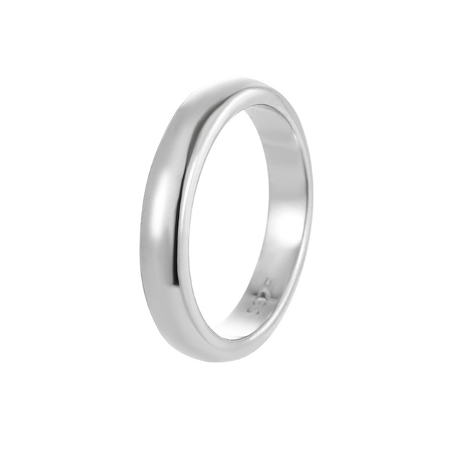 Hot-selling Minimalist Stackable White Gold Plated Fixed Size 925 Sterling Silver Ring for Women
