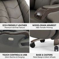 Fauteuil de massage électrique moderne USA, fauteuil de direction multifonctionnel en cuir véritable, inclinable et réglable en hauteur