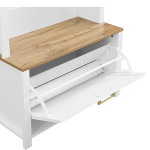 SENYU Modern Entryway <b>Hall</b> Tree with Shoe <b>Rack</b> and Hooks, Wood Bench, 3 Hooks, 2 Shelves, Freestanding <b>Coat</b> <b>Rack</b> - Product Image 5