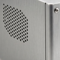 Casing PC Mini ITX Presisi CNC Berbahan Aluminium Brushed, Panel Melengkung, Lubang Ventilasi Samping Atas, Lubang USB Depan, DIY HTPC
