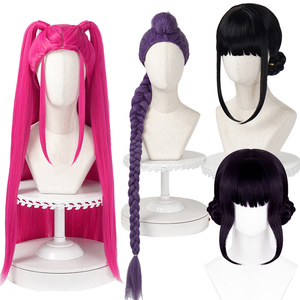 Parrucca All'ingrosso per <span class=keywords><strong>Cosplay</strong></span> KPOP e Anime Modello Rose Mira Viola Rumi Viola Scuro Zoey in Capelli Sintetici Resistenti al Calore - Product Image 1