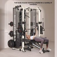Machine Smith multifonction tout-en-un pour squats et développés couchés, équipement de gym à domicile en acier avec entraîneur à câbles croisés pour exercices pectoraux