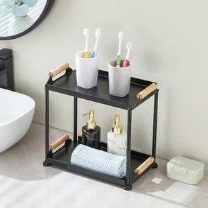 Fabricant Vente en gros Plateau métallique de cuisine détachable à double étage Étagère de rangement Plateau de salle de bain pour comptoir - Product Image 3