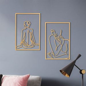 Wall Decor Interior Bedroom Living Room <b>Frame</b> Art Hanging Metal Modern Gold Luxury Decorative Home Wall Decor - Product Image 2