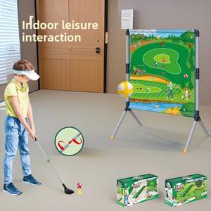 Equipo de entrenamiento de golf para niños, juego de alfombras, juego de alfombras 2 en 1, pelota adhesiva para lanzar deportes y ocio, juguetes para interiores y exteriores - Product Image 2