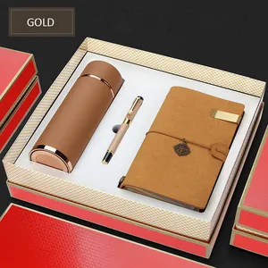 Индивидуальный логотип под заказ кожаный блокнот с ручкой подарочный набор с внешним аккумулятором роскошный подарочный набор для мужчин и женщин