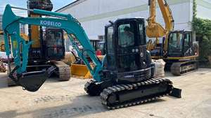 Mini-excavatrice Kobelco SK55 d'occasion de 5 tonnes, machine à chenilles hydrauliques d'occasion avec noyau de moteur de pompe à engrenages de composants PLC Kawasaki - Product Image 6