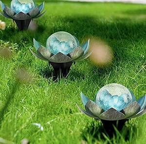 Lámpara Solar de Loto con Logotipo Personalizado al por Mayor, Lámpara de Metal Duradera con Forma de Flor, Adorno de Jardín Impermeable para Exteriores, Directo de Fábrica - Product Image 4