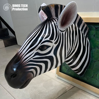 Statues de têtes d'animaux et d'oiseaux grandeur nature sur mesure comme décorations d'intérieur ou sculptures de têtes de zèbres et de rhinocéros personnalisées