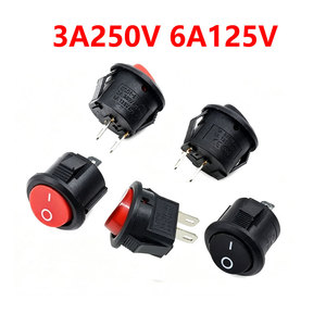 สวิตช์แบบกลมขนาดเล็ก 10 ชิ้น รุ่น KCD11 ขนาด 15 มม. รูปทรงกลม 3A 250V 6A 125V AC SPDT เปิด-ปิด ระยะเปิด 15 มม. แบบกลมเต็มตัว 2 ขา 3 พิน 2P แบบติดตั้งบนแผง - Product Image 1