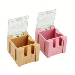 Modular <b>Box</b> For Smd Components <b>With</b> <b>Lid</b> Pink And Beige Color Storage Case For Electronics Parts Organizing <b>Small</b> Items - Product Image 3