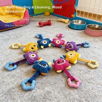 Jouet pour chien en peluche monstre rebondissant avec couineur pour chiens de petite et moyenne taille et chiots, idéal pour les morsures et les jeux de secouement