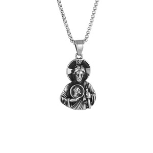 Collar con Colgante de Acero Inoxidable yunnique para Hombre, Chapado en Oro, Diseño de Figura Religiosa de Medio Cuerpo, Joyería de Regalo - Product Image 5