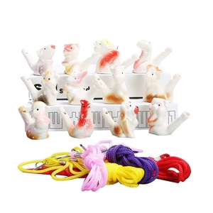 Sifflet d'eau en porcelaine émaillée colorée, 12 signes du zodiaque, jouet portable pour enfants - Product Image 1