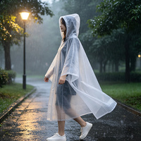 Poncho de Lluvia Compostable Blanco para Adultos, Biodegradable, Ecológico, con Capucha, Impermeable, Desechable, para Festivales y Eventos al Aire Libre