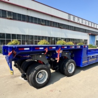 Personnalisé 2 axes 80T tête d'oie détachable lit bas camion remorque grande taille marchandises transport Lowboy Lowbed semi-remorque