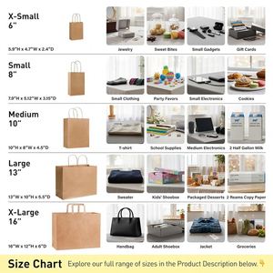Large Size Reusable Kraft Paper <b>Handbags</b> Biodegradable Large Capacity Gift Bags Multipurpose Shopping and Party Bags - Product Image 3