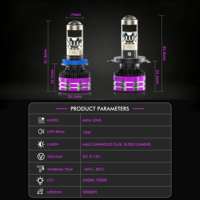 Ampoules de phare LED JHS Mini Lens 70W 7000LM, faisceau haut et bas H4 6000K, étanches, Canbus, remplacement de phares, feux de conduite automobile