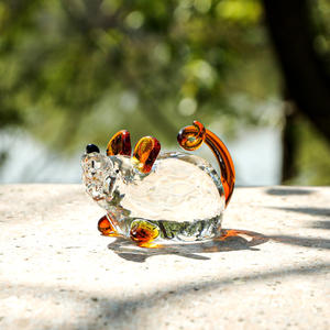 Figurine d'animal en cristal couleur ambre poli, écologique, motif souris assise, décoration d'intérieur, objet de collection - Product Image 3