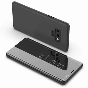 Espelho Transparente Caso Telefone Flip Tampa do Suporte Inteligente Para Samsung Galaxy Note 9 8 5 4 S21 A12S A50 A30 A10S A71 2020