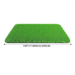 Tapis en gazon artificiel 10 pieds x 6 pieds, 2 cm d'épaisseur, vert, pour extérieur, jardin, balcon, avec trous de drainage, polyéthylène durable - Product Image 1