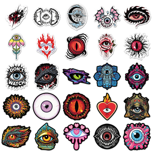 50 feuilles d'autocollants gothiques personnalisés en vinyle imperméable, motif œil mystérieux psychédélique, pour skateboards, casques, ordinateurs portables - Product Image 3