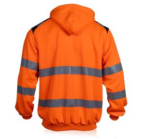 Sudadera de seguridad de alta visibilidad para hombre, sudadera de trabajo reflectante con cremallera ANSI Clase 3, jersey con capucha de alta visibilidad, ropa de trabajo - Product Image 3