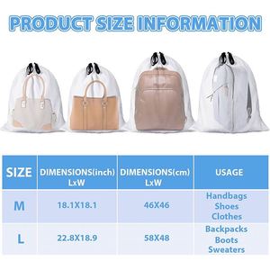 Sac à chaussures en toile de coton imprimé sur mesure avec logo, sac cadeau à cordon, sacs de protection anti-poussière pour sacs à main - Product Image 2