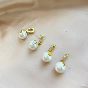 Dylam set di gioielli di perle d'acqua dolce da sposa in argento sterling 925 bianco da sposa gioielli di perle naturali autentiche d'acqua dolce