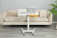 Bureau mobile réglable en hauteur pneumatique ADA Furniture au design simple, table d'appoint pour ordinateur portable et étude, pour la maison et le bureau
