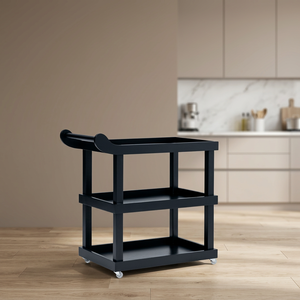 Chariot de rangement mobile à 3 niveaux et 4 roues, chariot utilitaire roulant, chariot à main, étagère de rangement métallique OEM pour la maison, le bureau et le garage - Product Image 3