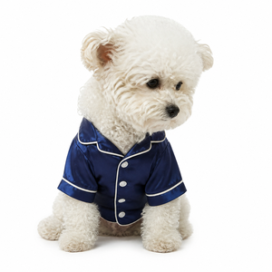 Blue Satin <b>Dog</b> Coat Solid Color Classic Style All Seasons Pet <b>Clothes</b> for <b>Dogs</b> Comfortable Leisure Wear - Product Image 1
