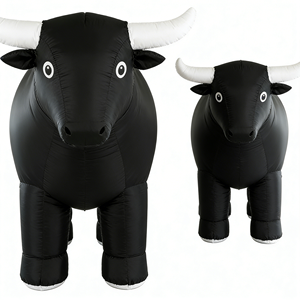 Costume gonflable de <span class=keywords><strong>taureau</strong></span> fou grandeur nature pour adulte avec ventilateur intégré, imperméable, costume de mascotte personnalisé, costume de mascotte gonflable - Product Image 1