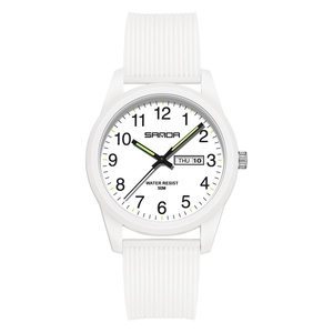 Montre à quartz bleue étanche pour les loisirs en plein air, pour couples, avec double calendrier, chronographe et aiguilles rondes, montre-bracelet tendance - Product Image 4