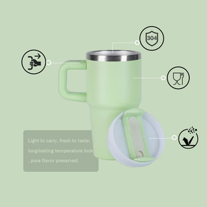 RVS geïsoleerde beker van 400 ml met morsbestendige handgreep en rietjesdeksel voor kinderen, Coldee Lovely - Product Image 2