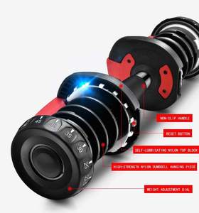 BunnyHi YL025 可変式 10-50kg マルチウェイトダンベルセット 24kg <span class=keywords><strong>40kg</strong></span>ウェイトダンベル ホームユース ラバースチール素材 - Product Image 4