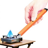 Allume-feu à pulsation coupe-vent rechargeable en ABS avec long manche, design minimaliste, type pistolet à gaz pour barbecue