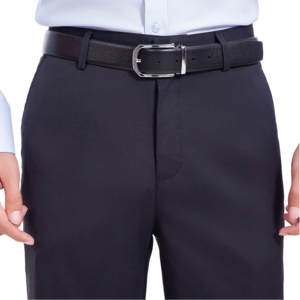 Pantalon de costume formel pour homme, coupe slim, taille haute, jambe droite, en polyester, avec blazer - Product Image 1