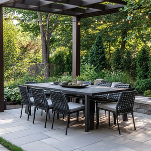 Ensemble de table de ferme rustique tout temps Mobilier de salle à manger d'extérieur pour les rassemblements de jardin et les appartements - Product Image 3