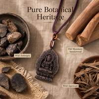 Collier d'encens au Borneol fait main, Pendentif Bouddha Acala, à base de plantes naturelles, OEM, Marque privée, Zen, Spirituel, Parfum portable, Porte-bonheur