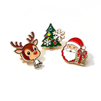 Broche personnalisée en métal, émail dur 3D, imprimée en typographie, thème Noël (Père Noël, sapin), cadeau de fêtes, objet de collection