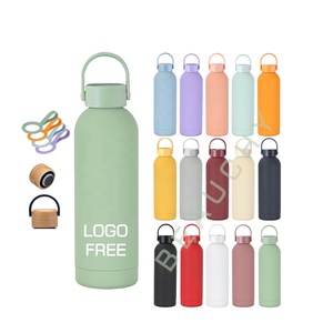 Beauchy Double Walled Custom Vacuum Metal <strong>Flask</strong> Water Bottle With Plastic Handle Lid Insulated Stainless Steel Water Bottles - Product Image 1