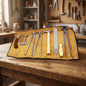 Kit d'outils de ferrage pour chevaux en acier inoxydable de haute qualité, personnalisé, avec accessoires essentiels pour l'entretien des sabots, marque UAMED - Product Image 3