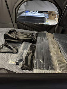 Grande tente de toit rigide pour 3-4 personnes, tente de camping 4x4, coque supérieure en aluminium, tissu en toile pour le toit, en vente - Product Image 6