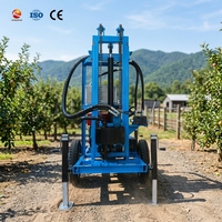 Foreuse de puits d'eau diesel compacte montée sur remorque avec capacité de forage profond pour l'irrigation des terres agricoles