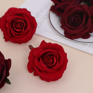 Cabeza de Rosa Artificial de Terciopelo, Rosa Cascada, Decoración Suave para Salón de Bodas, para Rellenar Cajas de Regalo y Crear Hermosas Arreglos Florales - Product Image 4