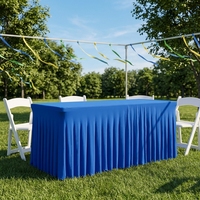 Nappe de table moderne pour hôtel, bureau, conférence, mariage, banquet, en polyester, couleur unie, modèle long, avec élastique pour la fixation