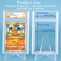 WEISHENG Tempat Kartu PSA Transparan Ukuran Standar untuk Kartu Pokemon, Penutup Ultrasound Akrilik, Kotak Kartu Kosong untuk Slab Kartu 35PT