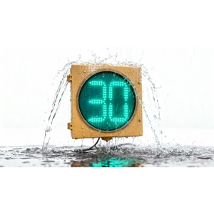Minuterie de compte à rebours GA 300 mm, signalisation routière, extérieur, haute luminosité, double affichage numérique, alimentation solaire et secteur, 12 V, montage sur PC, intelligent - Product Image 3